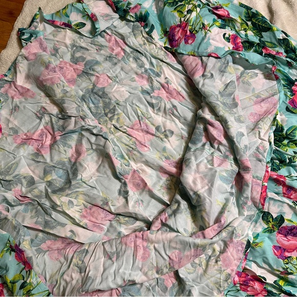 NWT! Betsey Johnson Paulina Halter Maxi Dress Floral Blue Women's Size Small - Picture 9 of 12